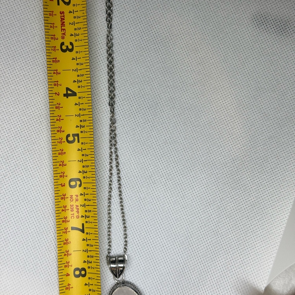 Large Sterling Silver Oval Statement Pendant Neck… - image 4